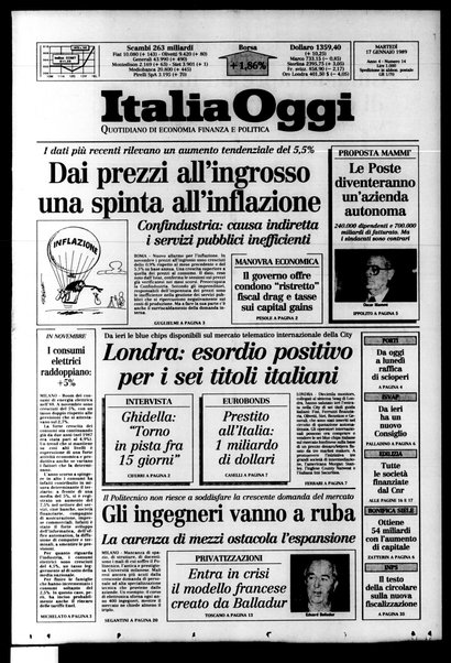 Italia oggi : quotidiano di economia finanza e politica